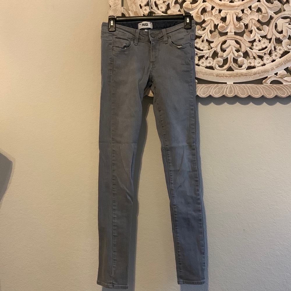 Light gray skyline skinny Paige jeans